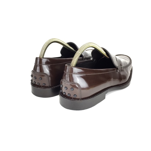 TOD'S Brown Patent Leather Loafers - Picture 10 of 13